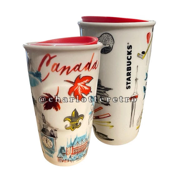 2016 Starbucks CANADA Icon Collection Travel Tumbler w Silicone Lid - Picture 5 of 5